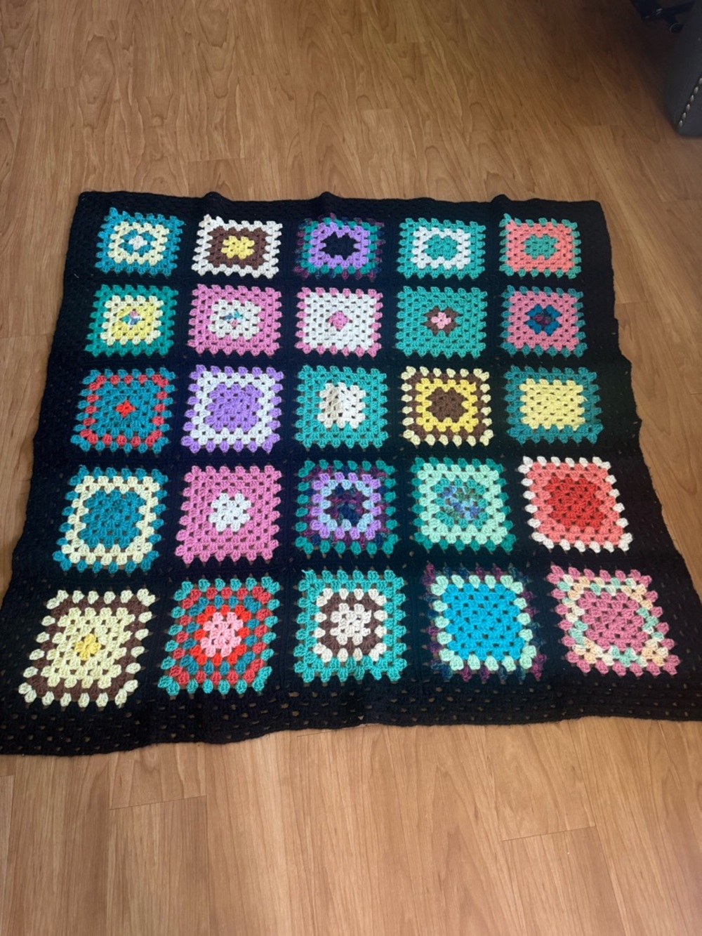 Handmade Granny Square Afghan Blanket